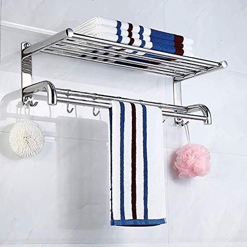 Étagères de salle de bain porte-serviettes double rangement mural douche - 2