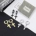 TXPFF 3 Pairs of Cross Earrings Dangle Hinged Men Earrings Stainless Steel Cross hoop Earrings for Men and Women,Silver,Gold,Black(small）