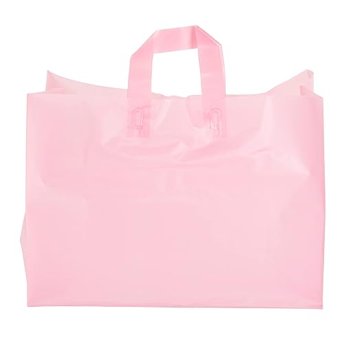 Miniatura 4 de SSWBasics Bolsas de compras grandes de plástico esmerilado color rosa – 16 x 6 x 12 pulgadas – Caja de 100 – Ideal para compras al por menor,