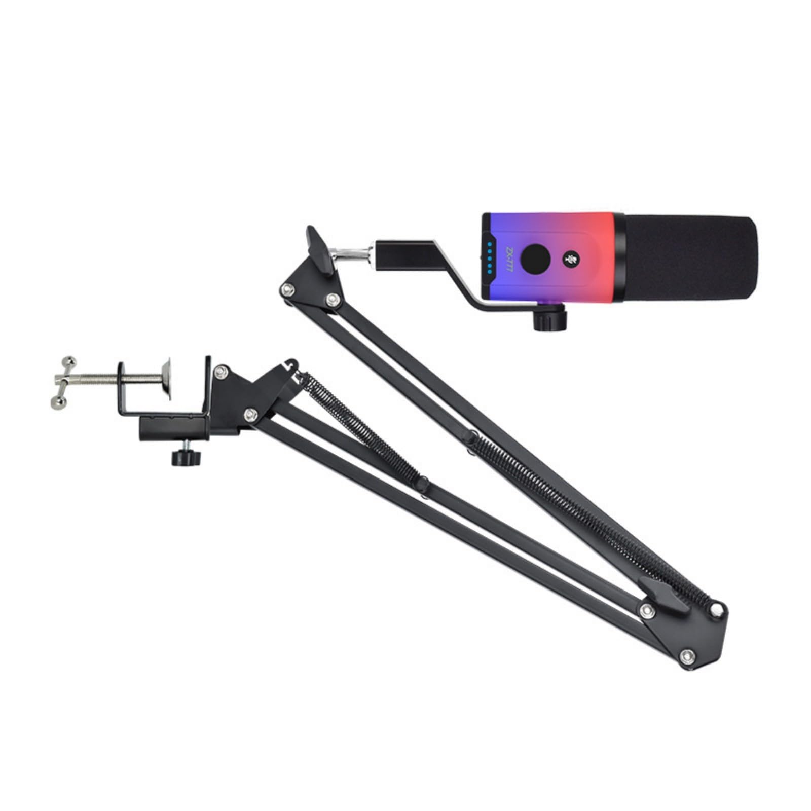 Microfono USB Power con suono di qualità da studio, illuminazione a colori, controllo rapido della sensibilità, microfono USB per streaming antiurto con illuminazione dinamica