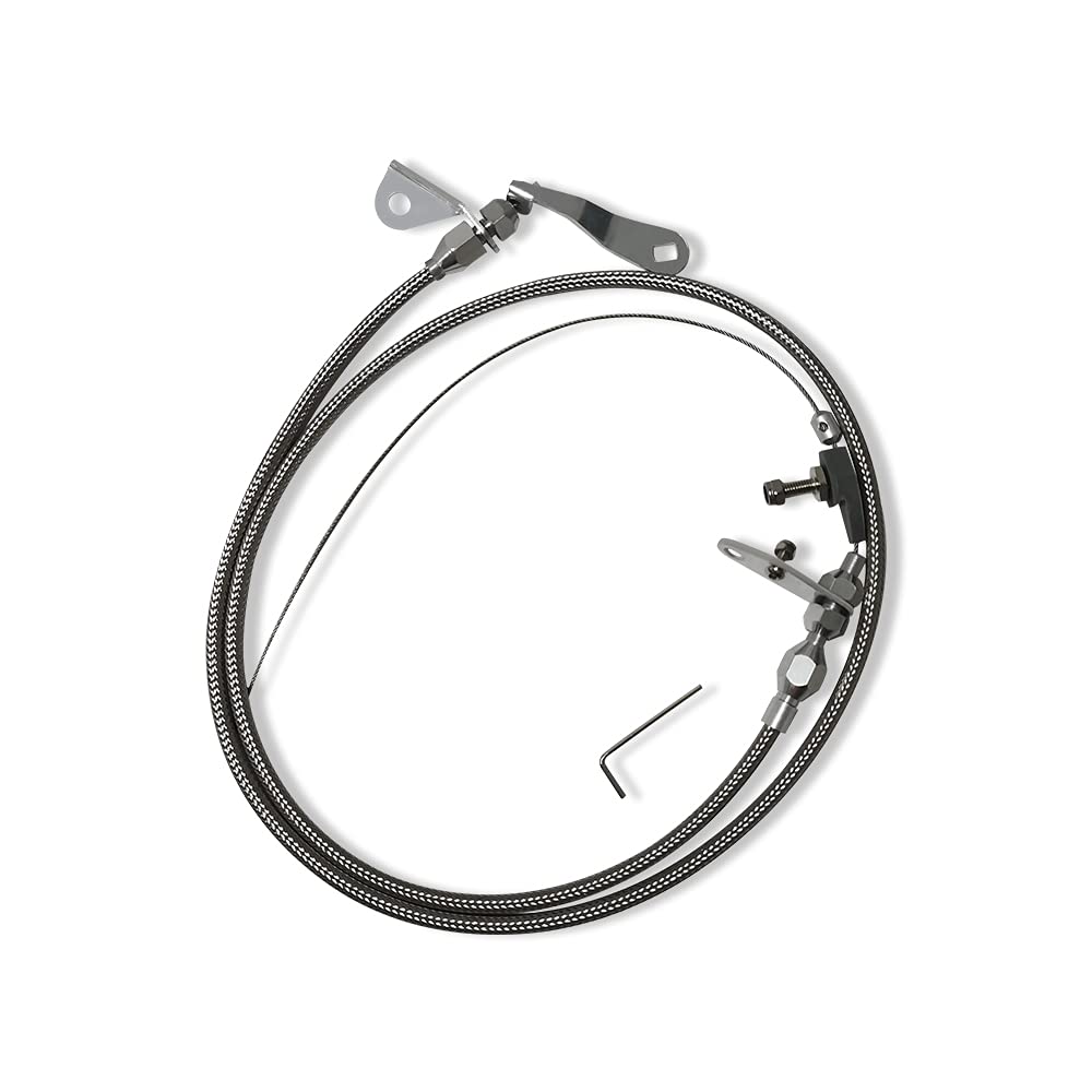 DEMOTOR PERFORMANCEfor Ford C4 Stainless Braided Kick Down Cable Transmission Kickdown Trans C-4 Detent