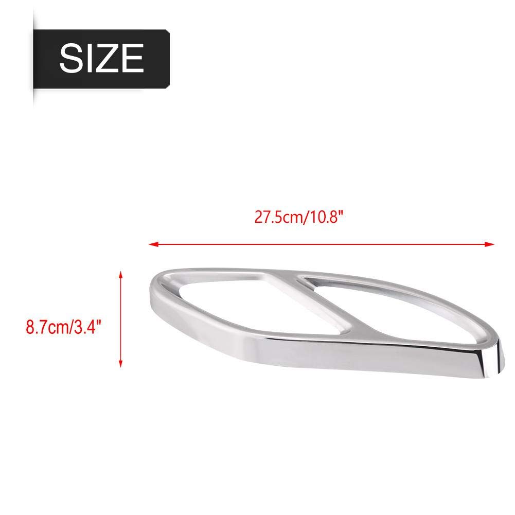 Delaman Terminale del Tubo di Scarico Trim Trim Argento per Mercedes Benz GLC C E-Class C207 Coupe 14-17 1 paio ferri circolari legno (Colore : Argento)
