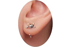 Silver Cat Stud Earrings for Women Vintage Animal Cat Dog Frog Earrings