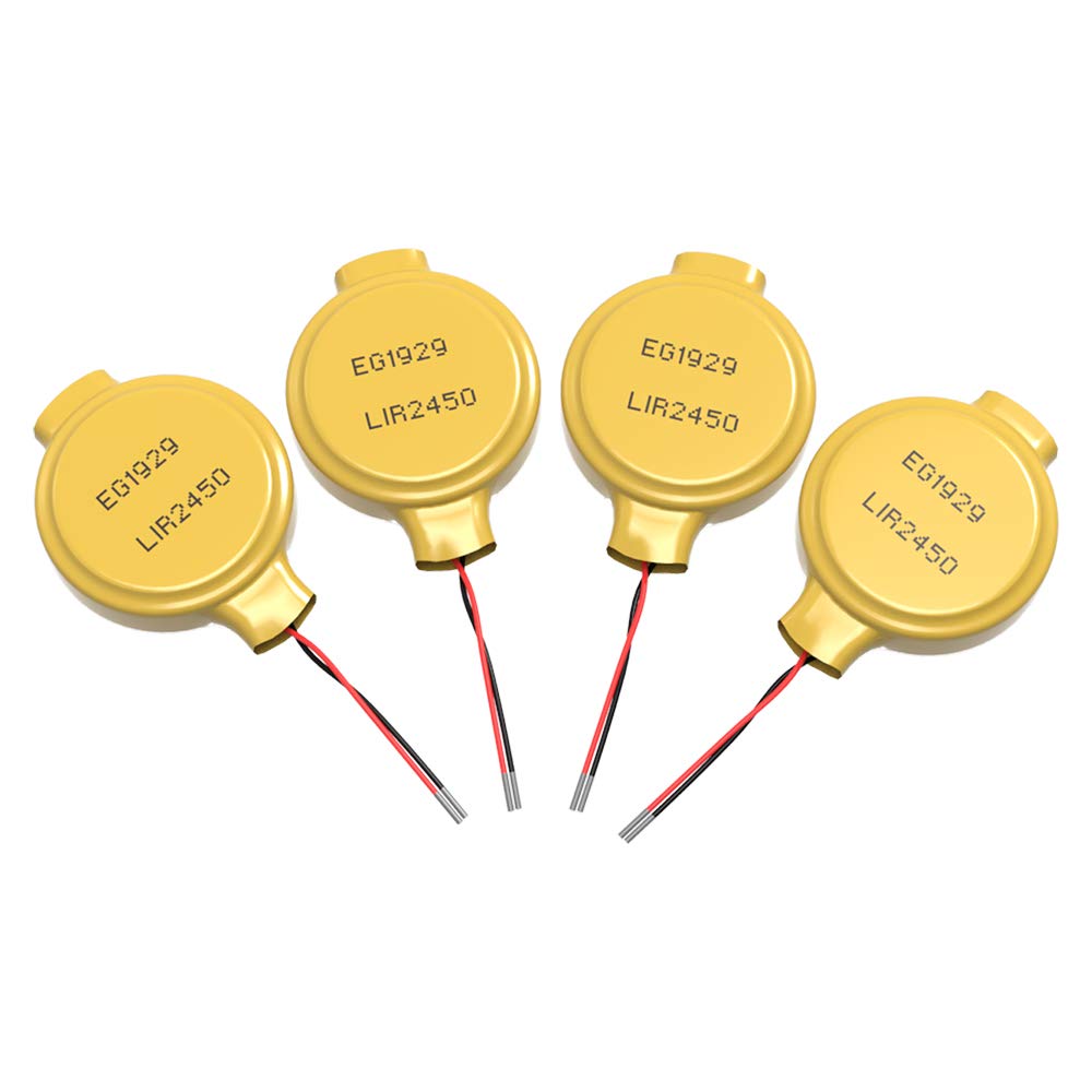 EEMB LIR2450 充電式バッテリー 3.6V リチウムイオンコインボタン電池 リード線付き 120mAh 車のリモートキーフォブ