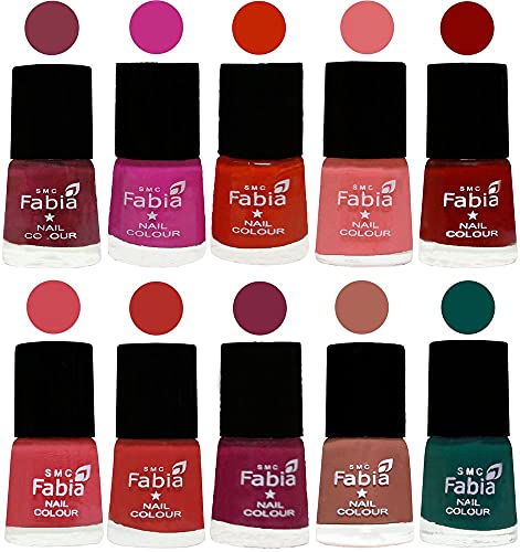 Image of ALL IN ONE (PACK OF 10), Long Lasting Glossy Nail Polish, 6 ml Each, All Vibrant Colours,02294