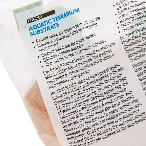 Exo Terra Riverbed Sand, Substrat für Aquaterrarien, natürlicher Sand, excellentes Substrat für Wasserschildkröten, auch als Wüstensand verwendbar, braun, 4,5kg