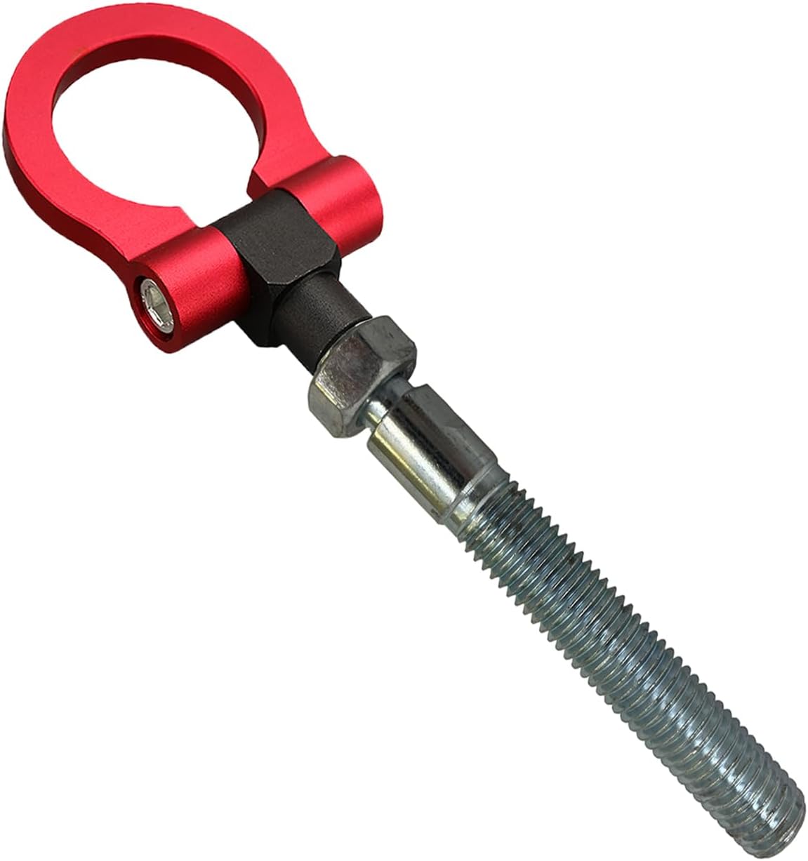 Heavy Duty Folding Racing Tow Hook Reverse Thread Compatible with Tesla Model 3 2017-2025, Tesla Model Y 2020-2025,Replace OEM 107757000D Bumper Emergency Towing Eye Hook Tool (Red)