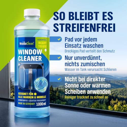 WoldoClean Fensterputzroboter Reinigungslösung 1L - schaumarm, streifenfrei – Ansicht 3
