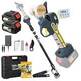 Prunarbo 2 In 1 Pole Pruning Shears 2.0 Inch Cutting Diameter Compatible with Makita Battery Secateurs Japanese SK5 Blade 2 * 4000mAh Batteries Electric Pruner Extended To 8.2ft