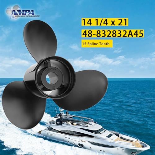Image of VIF Boat Propeller Compatible with Mercury Mercruiser Alpha One /Bravo One Outboard Motors 135HP 150HP 175HP 200HP 225HP 250HP 300HP, 2&4-Stroke, Aluminum Propellers,15 Spline Tooth, Rh