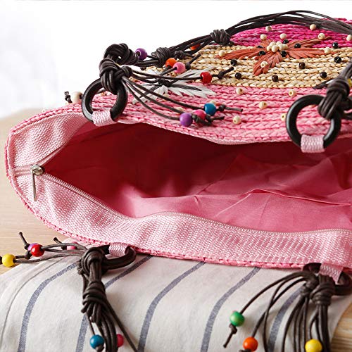 Borsa da spiaggia di paglia per le donne estate tessuta grande borsa di totalizzatore borsa in rattan Hobo mare borse da vacanza bohémien
