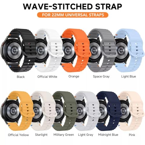 Image of YODI 22mm New Metal Buckle Original Colourful Stiching Points Silicone Strap Band Compatible with Amazfit GTR 2, GTR 2e, GTR 47MM / Noise Fit Endure, Fit Evolve, Fit Active Smartwatch Bands