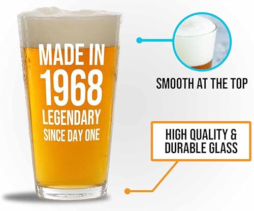 Miniatura 3 de Vaso de pinta de cumpleaños 55 de 16 onzas, fabricado en 1968, regalos de 55 años, suministros de fiesta vintage para abuelo