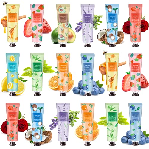 18 Pack Hand Cream for Dry Cracked Hands Travel Size Lotion for Women Hand Lotion for Dry Hands,Working Hands,Natural Plant Fragrance Hand Cream Body Moisturizer Lotion Hand Cream Gift Set for Grandma