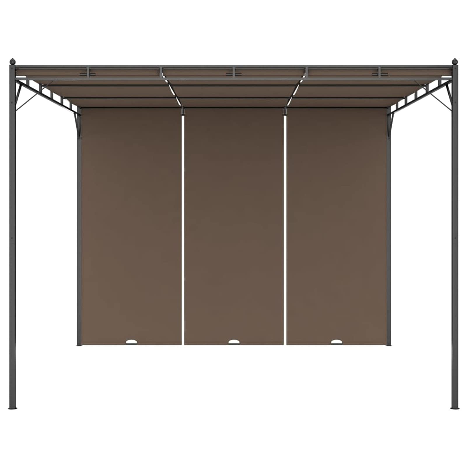 ZEYUAN Gartenpavillon mit Seitenvorhang, Pop-Up Partyzelt, Festzelt, Pavillon, Garden Decoration, Canopy Tent, Lagerzelt, Pavillon, 3x3x2,25 m Taupe