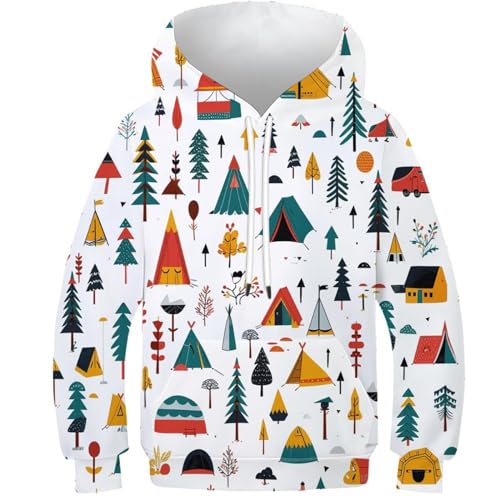 Sweat-shirt 9-11Y imprimé 3D avec capuche et cordon pull camouflage magique enfants