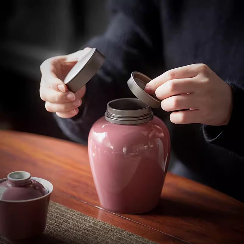Organizador de Bolsitas de Té Lata de té, lata de té de cerámica, lata de almacenamiento de té for el hogar, lata sellada de té chino Retro, almacén de té Organizador de Té Contenedor de Almacenamient