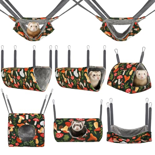 Hedgeink Ferret Hammock 8 Pack Guinea Pig Hammock Washable Rat Chinchilla Hammock Hamster Cage Accessories Cozy Ferret Bed Toys for Small Animals Pet Sugar Glider