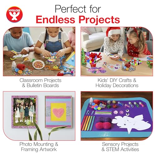 Image of Hygloss Sticky Collage Boards - 6 Pack 3 inchx5 inch Self Stick Collage Boards for Kids - Peel & Stick Mounting Boards for Art Projects, School Crafts, Classrooms, and DIY Displays