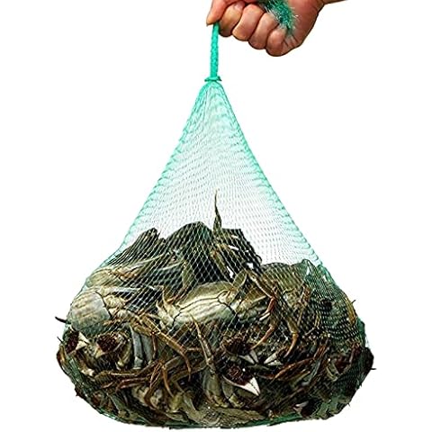 TEMUCY Plastic Mesh Produce Bags, 24 Inch Seafood Boil Bags for Crawfish Crab Shellfish Cooking (Green-100PCS) Cover