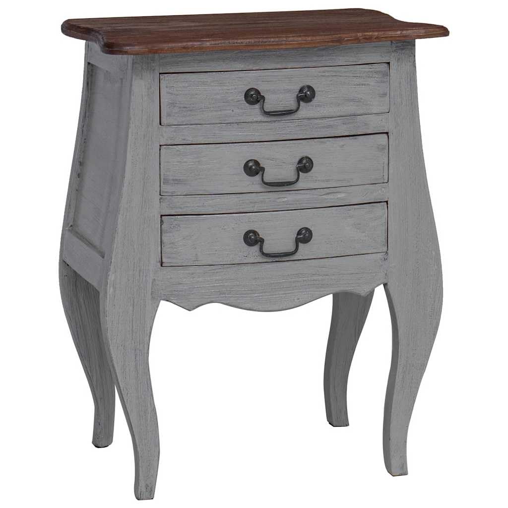 Table de chevet style vintage acajou massif, petit meuble rangement 3 tiroirs