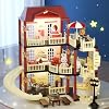 Dollhouse Kit Playset Little Critters Bunny Dolls for Girls with Swimming Pool and Slideside Family Toys for Toddler 5 Year+ Old Girl