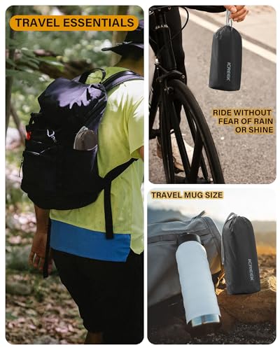 iCreek Hooded Rain Poncho with Pocket Waterproof Lightweight Unisex Raincoat Jacket for Hiking, Camping, Outdoor4