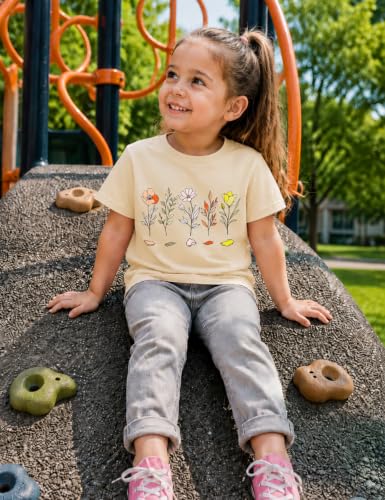 Image of Toddler Girls Clothes T-Shirt Short Sleeve Graphic Tee Cartoon Dinosaur 2-6T Girl Shirt Summer