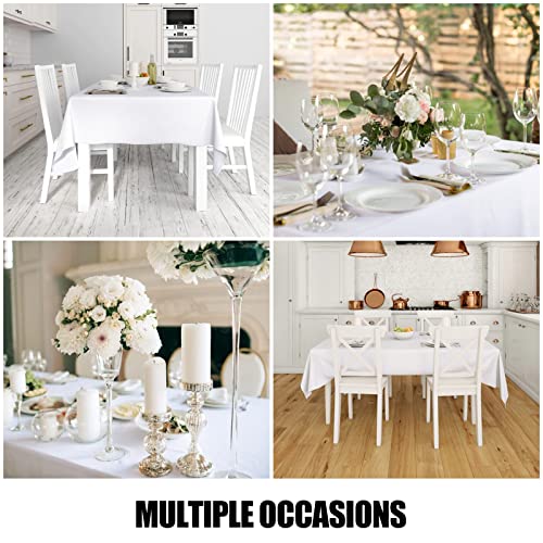 Smiry Rectangle Table Cloth, Waterproof Stain Resistant Polyester Tablecloth, Decorative Washable Fabric Table Cover For Dining, Buffet, Parties And Outdoor, 60X84, White #TOP5