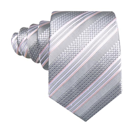 Image of Barry.Wang Mens Tie Set Plaid Check Neckties Formal Business Wedding Luxury Pocket Square Cufflinks