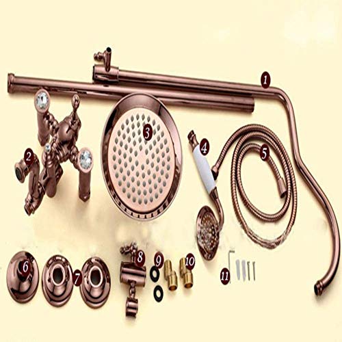Ensemble de douche en or rose diamant mitigeur cuivre luxe