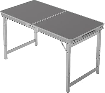 Outdoor Table, Folding Table, Aluminum Alloy, Simple Table, Height Adjustable, 3 Levels, Multi-functional, Lightweight, Portable, Load Capacity 220.5 lbs 100 kg, Easy Assembly, Portable