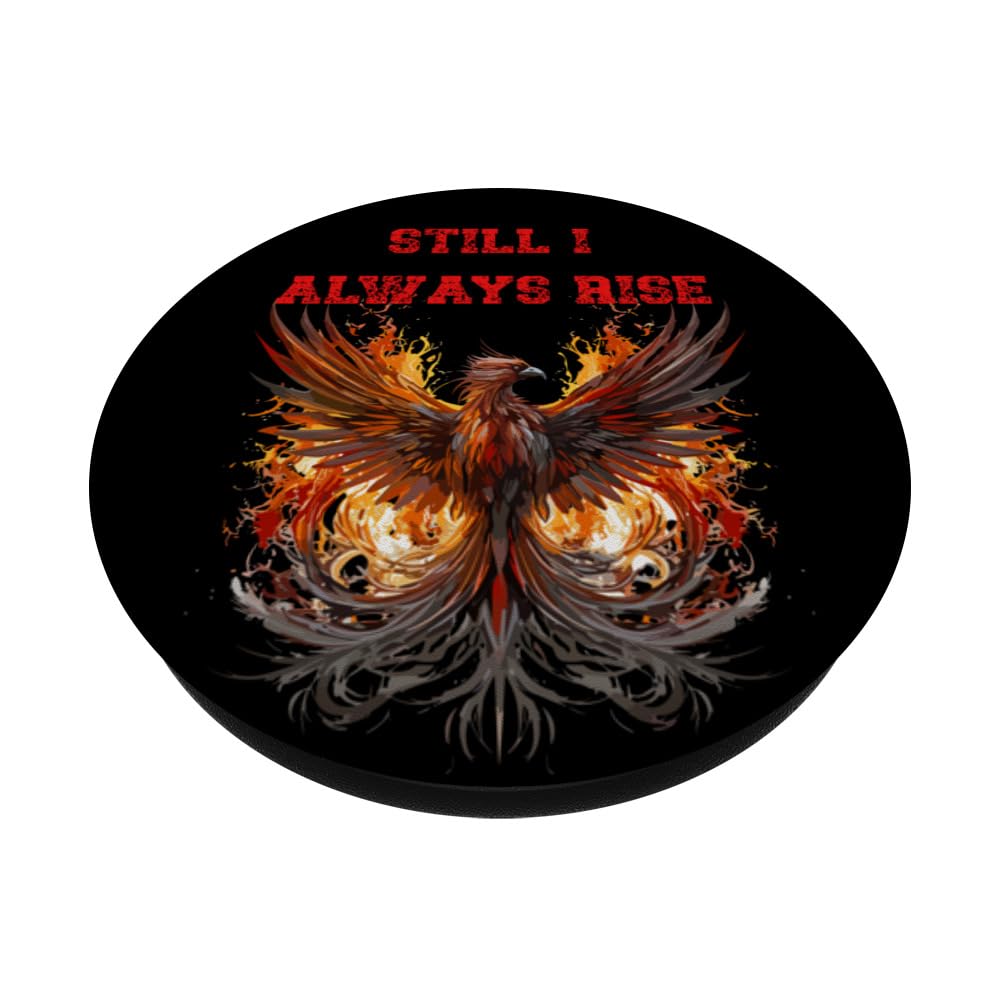 Phoenix Rising Renewal Resurrection Rebirth New Beginning PopSockets Swappable PopGrip, Black - Image 2