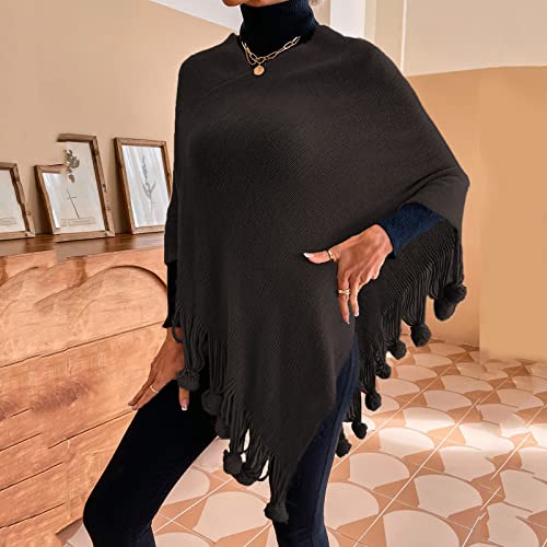 Miashui Vest For Women Formal Womens Solid Color Frayed Pullover Fringed Shawl Sweater Cape Ballet Wrap Cardigan For Women #TOP2
