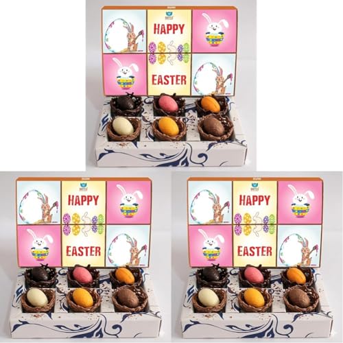 Image of BOGATCHI Chocolate Easter Eggs with Almond Filling 80g | Assorted Flavours Dark, Milk, White, Mango, Orange & Strawberry | Premium Festive Gift Chocolates | Colorful Festive Eggs | Bunny Theme Packaging, Perfect for Gifting Kids, Parties & Hampers