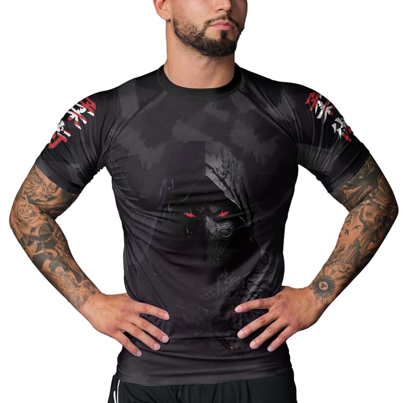 Ninja Slim Fit Moisture Wicking Short Sleeve Compression Rashguard for MMA BJJ Grappling Jiu Jitsu MMA4