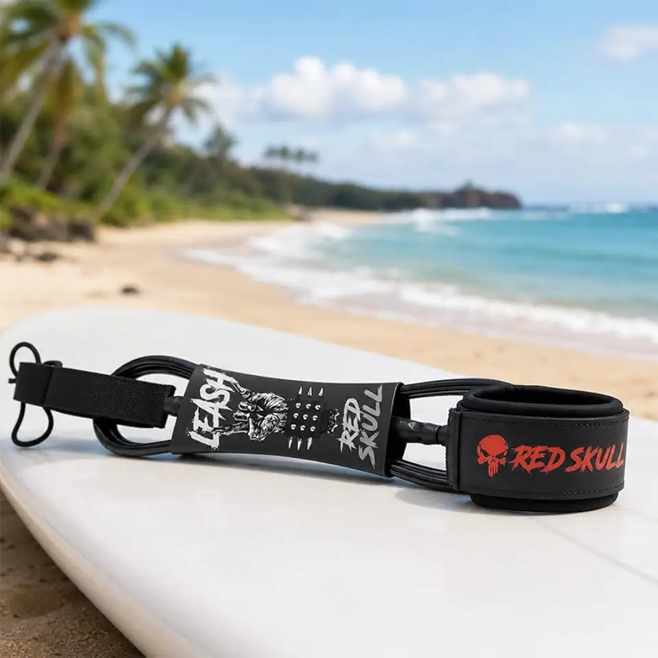 Leash Cordinha Surf 6 Pés 6mm Competição - Distorcedor Duplo Inox e Neoprene Confortável para Pranchinha (Ondas até 2m)