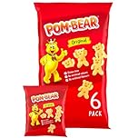 Pom Bear Original Multipack Crisps, Pack of 6 • Bear-Shaped Potato Snacks • Original Flavour • Gluten Free Snack for Kids & Adults • Light & Crispy Texture • No Artificial Colours or Preservatives