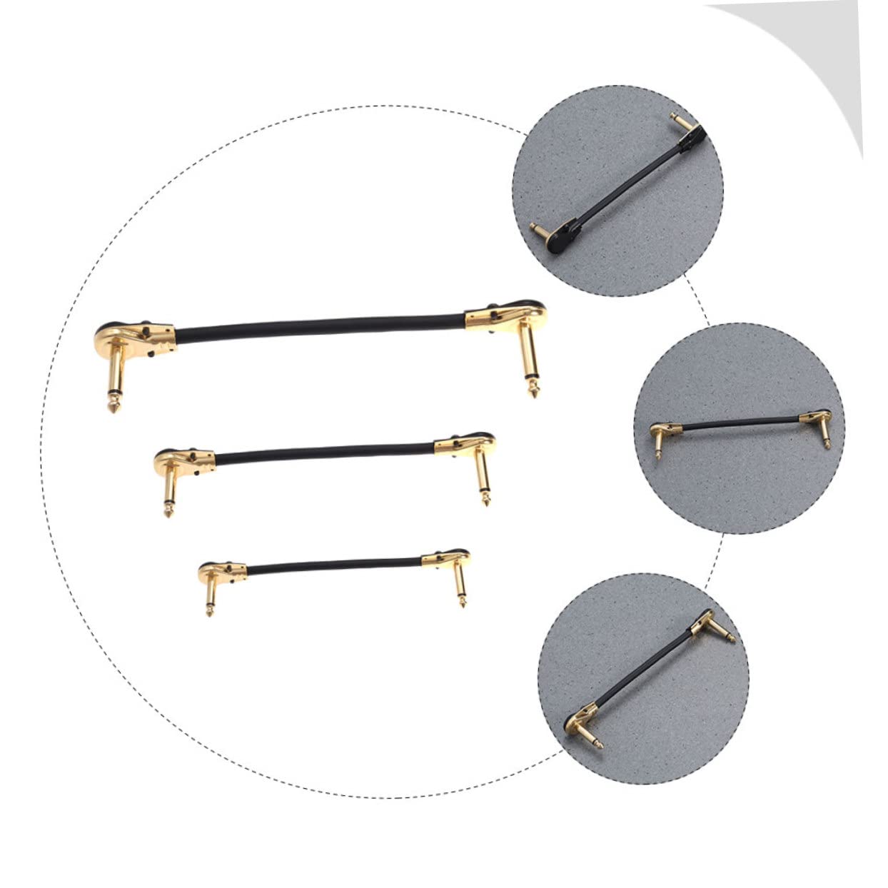 Toddmomy 2 Series Cable De Audio Para Guitarra De Conector Plano Accesorio De Guitarra Eléctrica Transmisión Confiable Y Práctica 3 Piezas*2