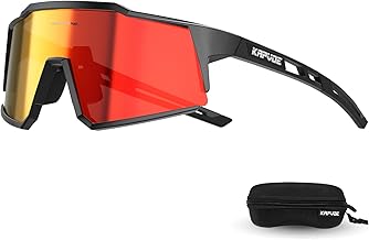 KAPVOE Polarized Cycling Glasses with 1 Lenses or 4 Interchangeable Lenses TR90 Sports Sunglasses Women Men