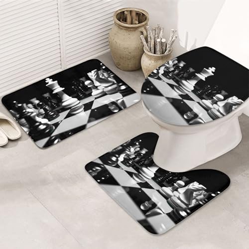 Tapis de bain noir et blanc pour une douche sécurisée - 2