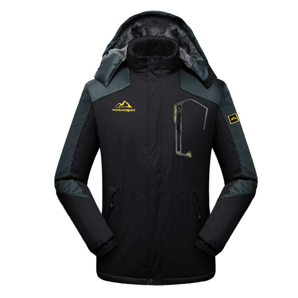 EKLENTSON Abrigo Hombre Invierno Chaqueta Impermeable Cortavientos Esquí Escalada Capucha Cremallera