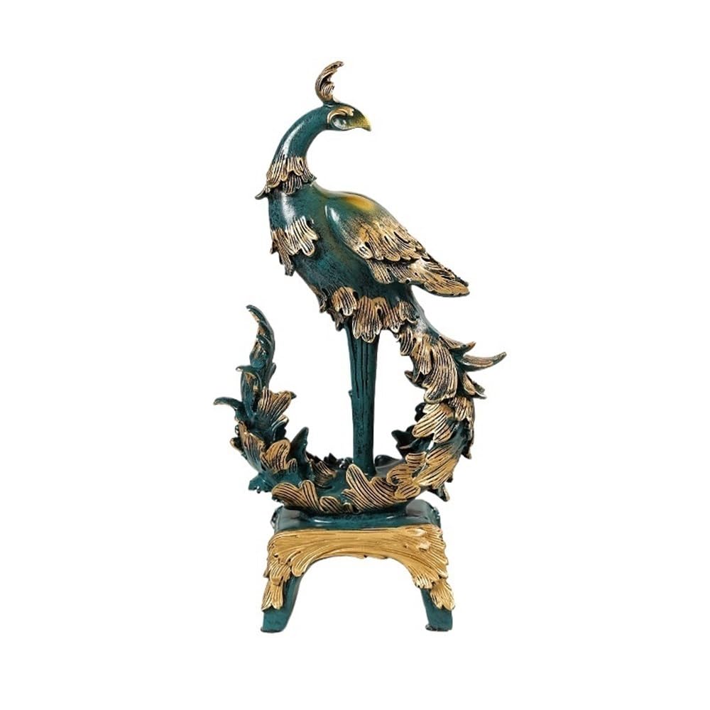 Wqqyu6hkf Green Table Decorations Light Luxury Phoenix Shape Ornaments Creative Mascot Porch Living Room Desktop Home Decoration Art Statue(Green)