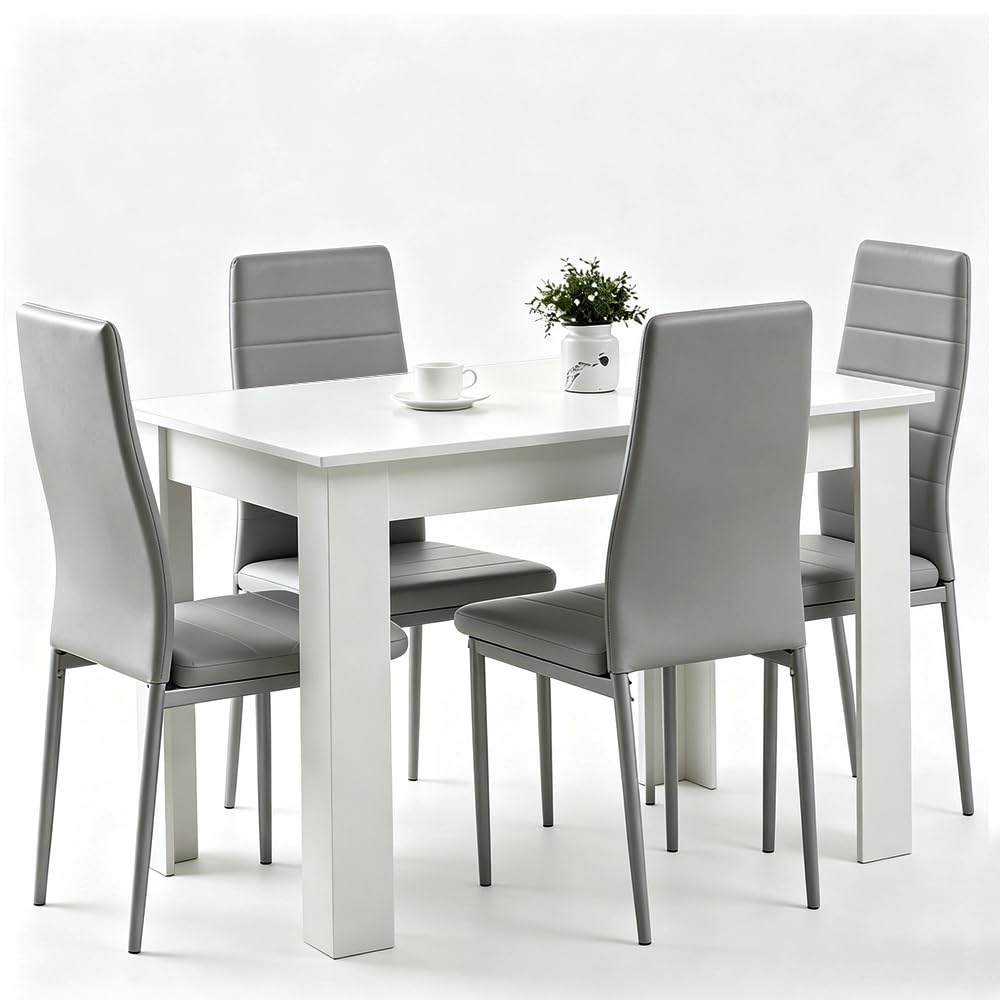 Rainbow Tree 5 Piece Dining Table and Chairs Set 4 for Dining Room, Modern Wooden Dinner Table with 4 Chairs for Family Dinner Set