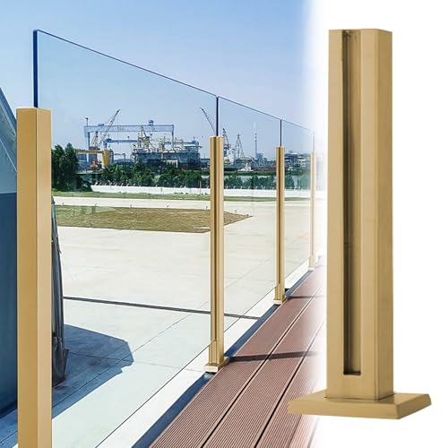 Poste de barandilla de vidrio para balcón y soporte de paneles de madera exterior 2