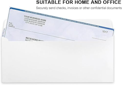 Miniatura 7 de HERKKA Sobres autosellantes de seguridad #10, sobres de negocios No.10 sin ventanas, tintados de seguridad con diseño apto para impresoras - Tamaño