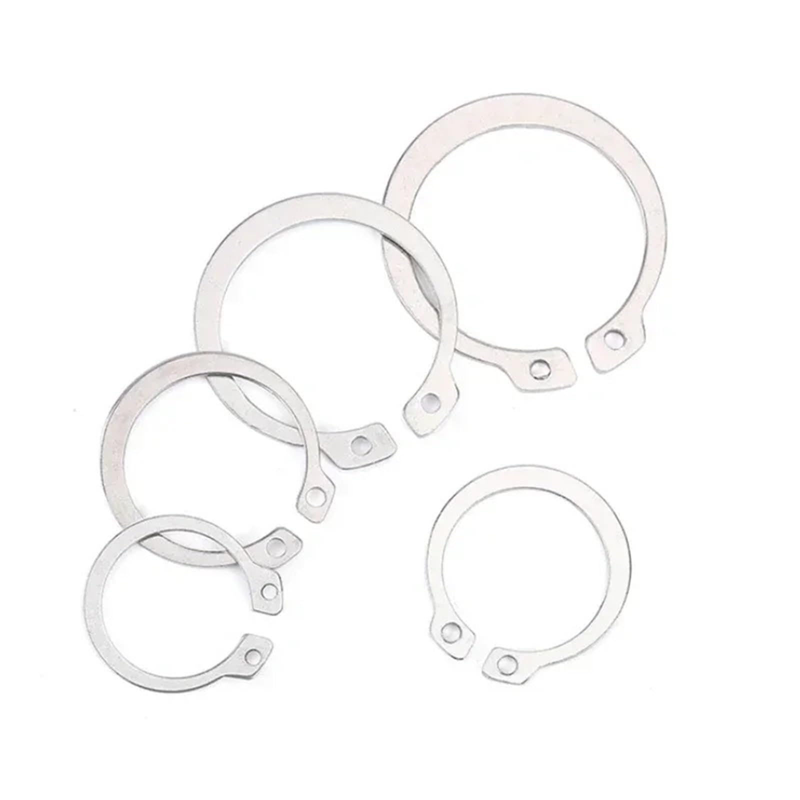 anillo de retención Clip de retención acero inoxidable M3-M52 304, anillo presión, arandelas tipo C, Circlip externo for eje rodamiento Para mantenimiento(M48,10Pcs)