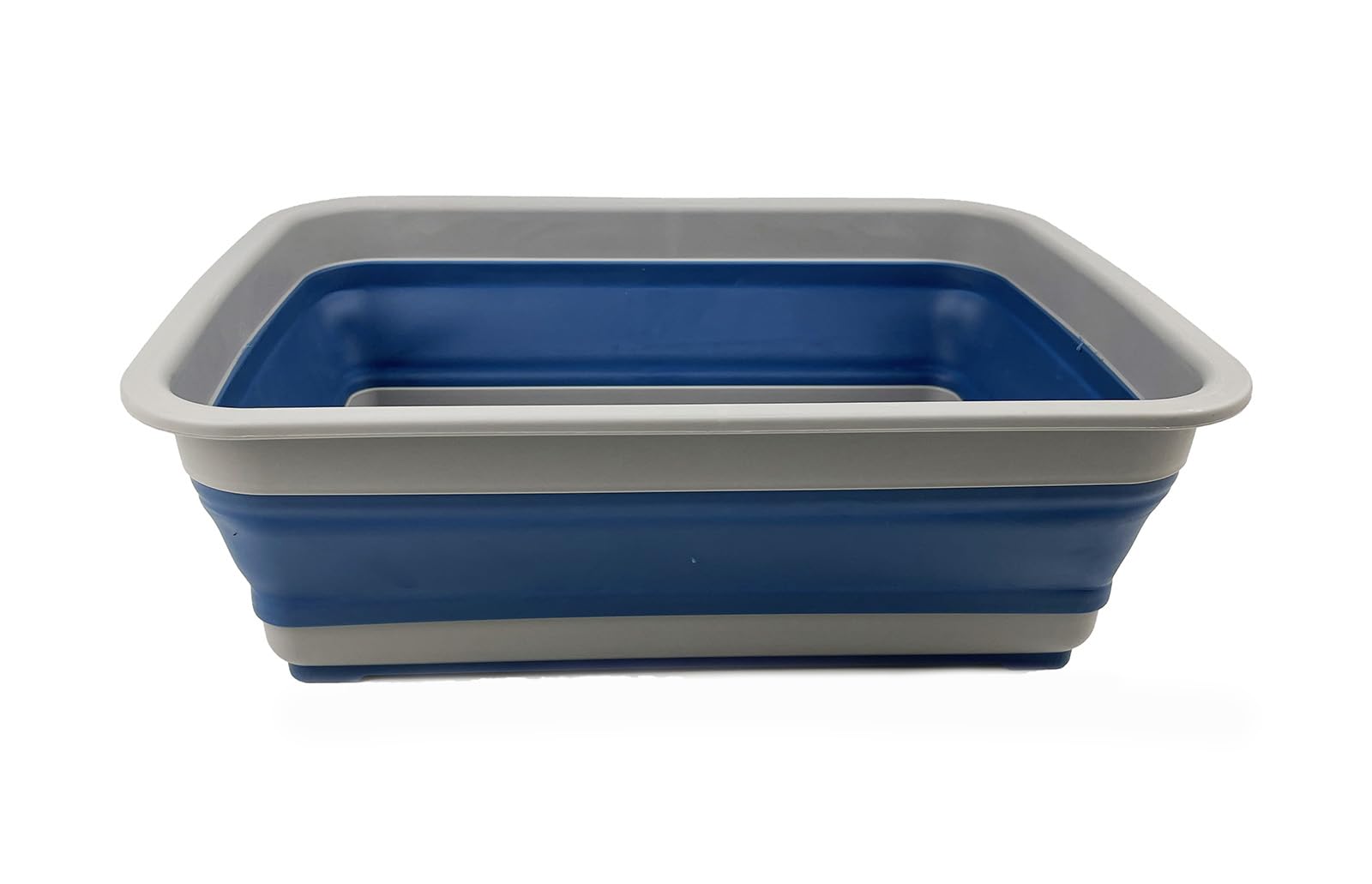 Sammart Grey/Mist Blue(Dish Tub) 8L Collapsible Tub - Foldable Dish Tub - Portable Washing Basin - Space Saving Plastic Washtub ()