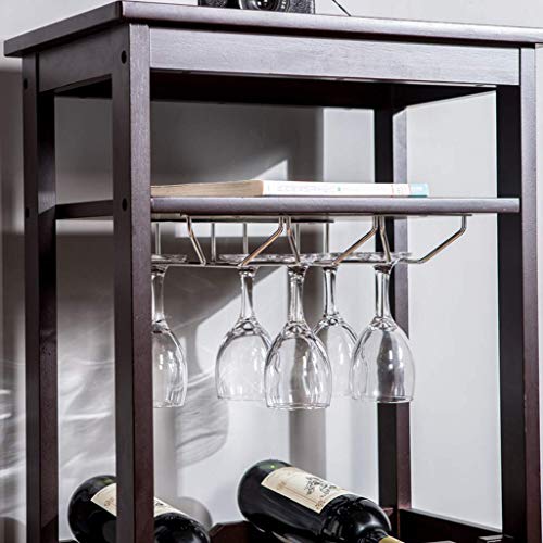 Soporte para botellas de vino de bambú 4 niveles capacidad 16 botellas miniatura 4