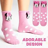 Disney Minnie Mouse Slipper Socks for Women Teens UK Size 2.5-7.5, 3D Character Casual Socks, Soft Breathable, Gifts for Her (Pink Minnie Mouse) - Image 2